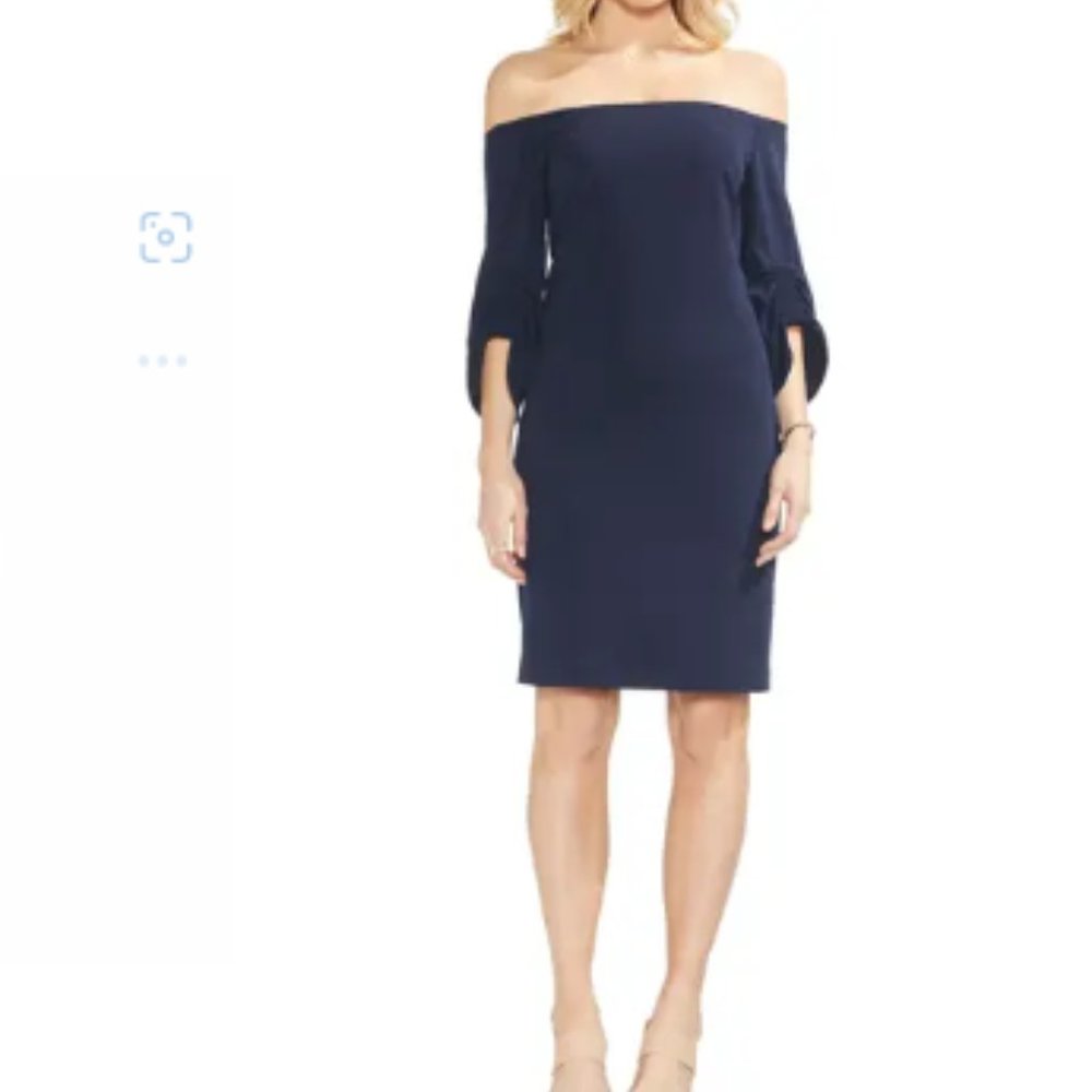 Vince Camuto Nordstrom Off The Shoulder Cinched Sleeve Sheath Mini Dress Women M
